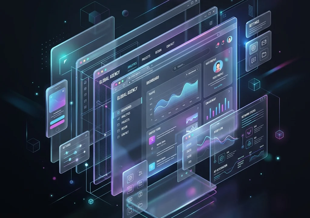 Custom website design shown across devices